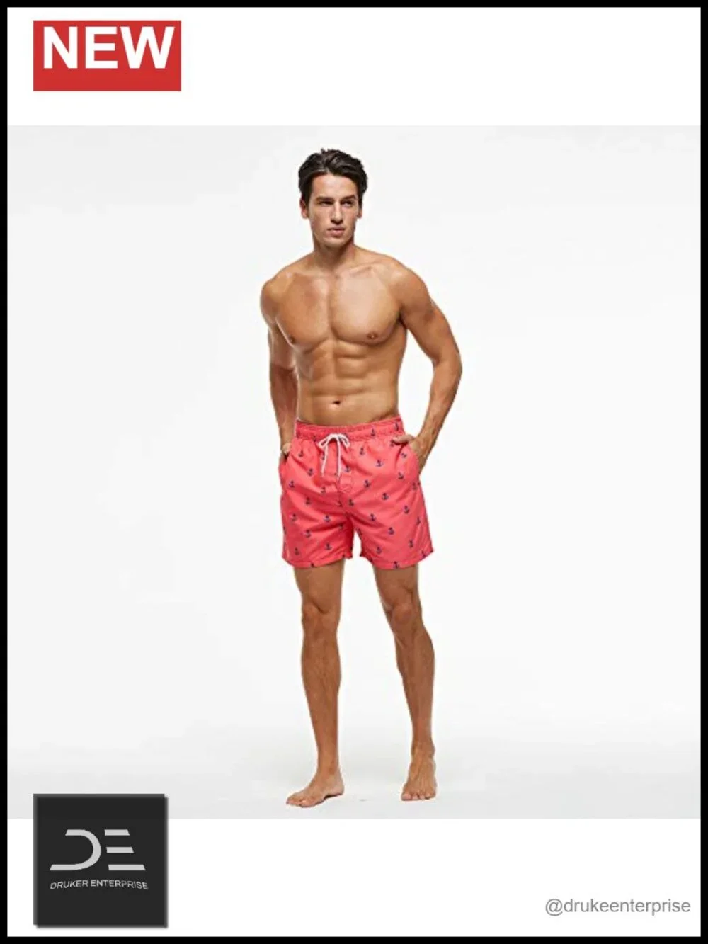 Men's Quick Dry Swim Trunks with Mesh Lining and Pockets